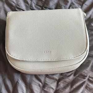 Izod Pebbled Crossbody Bag in Light Gray